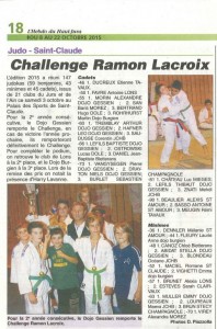 15-10-08 HEBDO HAUT-JURA - Article judo challenge Ramon Lacroix